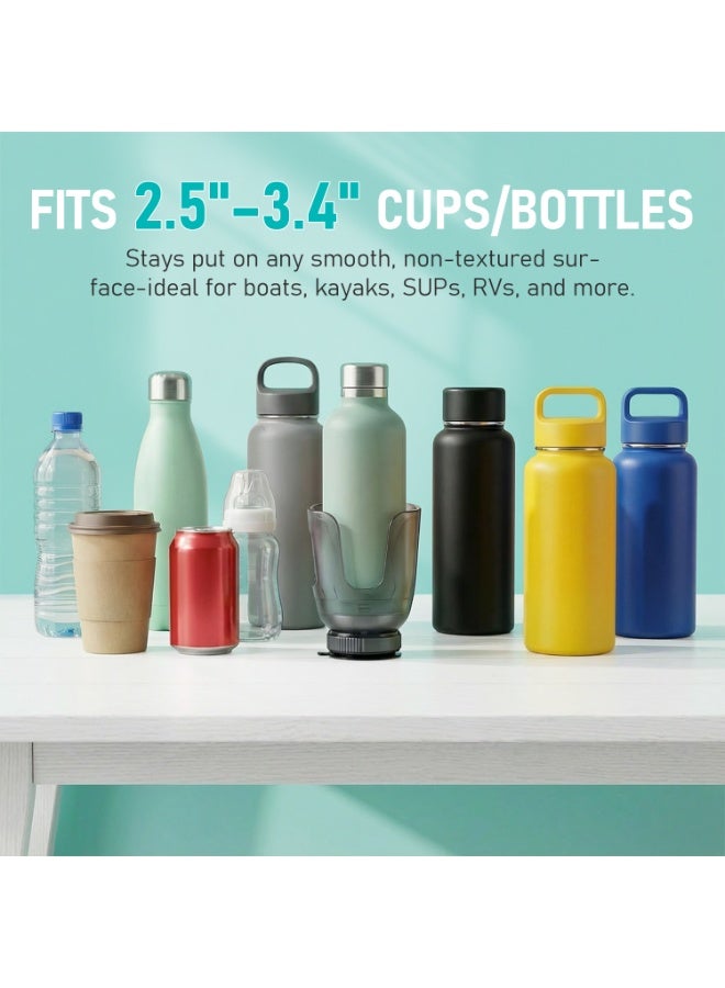 Non-Tipping Anti-Spill Cup Holder for Boats, Kayaks, SUPs, RVs, ATV, Fishing, Camping, Home, Office, Garage & Outdoor - BPA-Free, Fits Most 3.35" Cups - Image 4