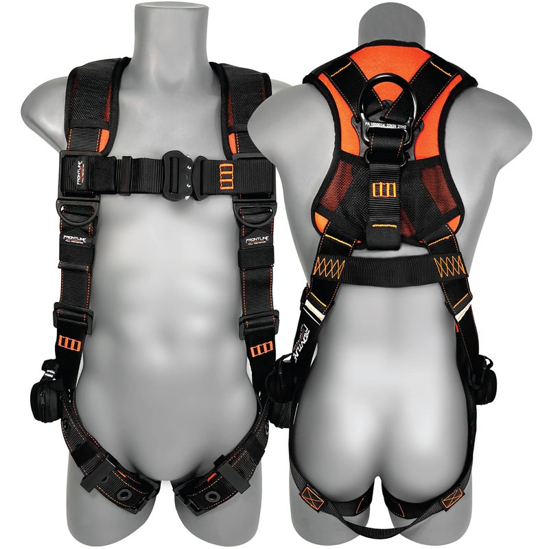 Frontline 110VTB Combat Lite Vest Style Harness with Aluminum Hardware and Suspension Trauma Straps Quick Connect Buckle OSHA and ANSI Compliant Size ML