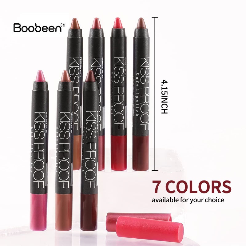 Boobeen Matte Lipstick Pencil Lip Crayon Stick Matte Velvet Lipgloss Creamy Lip Liner Full Coverage High Pigment Waterproof Non-Fade Lipstick for Women, Matte Lip Stain with Smooth Makeup (#04) - Image 3
