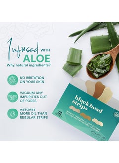 LivaClean (75 Ct) Pore Strips W/Salicylic Acid Witch Hazel & Aloe Vera Blackhead Remover For Face Nose Pores Blackheads Removal Blackhead Remover Strip Black Head Nose Strips Blackhead Remover  - Image 2