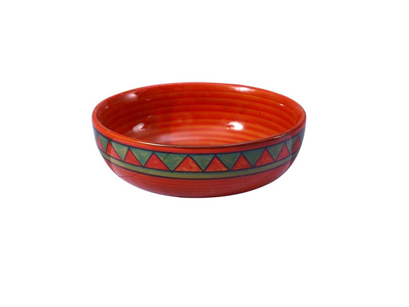 Caffeine Ceramic Handmade Rustic Brown Serving Bowl Set of 3 - Image 4
