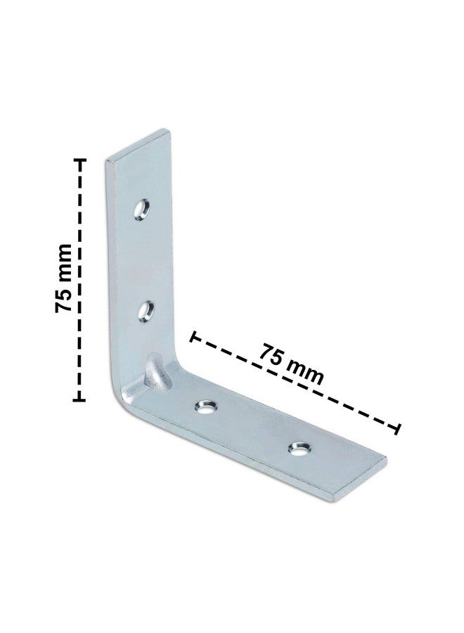 Impex IMPEX Angle Bracket for Reinforcing Chairs/Tables - 24 Pcs Shelf bracket Zinc Plated L Shape Bracket for Solid Shelf Support Joint Right Corner Brace (75 X 75 MM) - Image 3