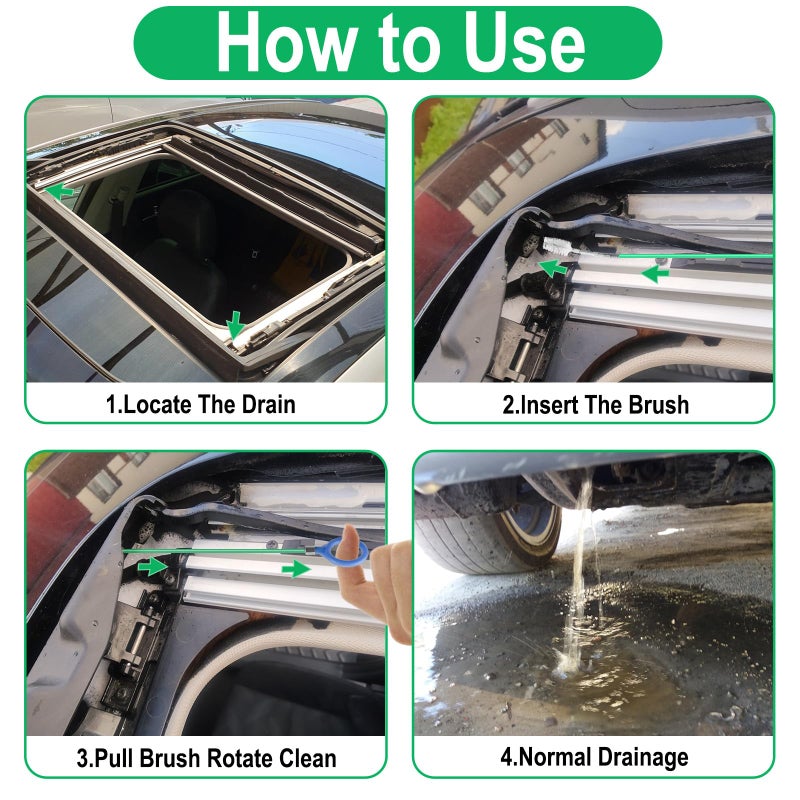 ecocstm Auto Sunroof Drain Cleaning Tool, 78 Inch Flexible Tube Cleaning Brush, Drain Brush Extra Long Pipe Cleaners for Cars, Car Accessories, Car Sunroof Drain Hole Cleaner for Drains, Sewers, Windshields - Image 5