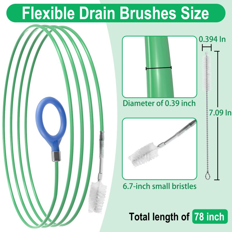 ecocstm Auto Sunroof Drain Cleaning Tool, 78 Inch Flexible Tube Cleaning Brush, Drain Brush Extra Long Pipe Cleaners for Cars, Car Accessories, Car Sunroof Drain Hole Cleaner for Drains, Sewers, Windshields - Image 2