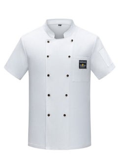 NIBEMINENT Chef Uniform Short Sleeve Summer Women's Dining Kitchen Work Wear Clothing Cake Shop Baker Chef Overalls  - Image 1