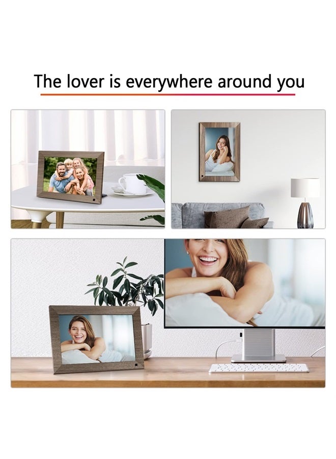 Canupdog 10.1 WiFi Digital Photo Frame, Canupdog IPS Touch Screen Smart Cloud Photo Frame with 16GB Storage, Wall Mountable, Auto-Rotate, Motion Sensor, Share Photos via Frameo App - Image 1