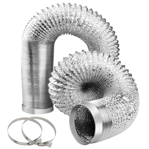 YIJUHOU 4-Inch Dryer Vent Hose 26FT, Flexible Aluminum Duct with 2 Clamps, Heavy-Duty Four Layer Protection for HVAC Ventilation and Exhaust - Image 1