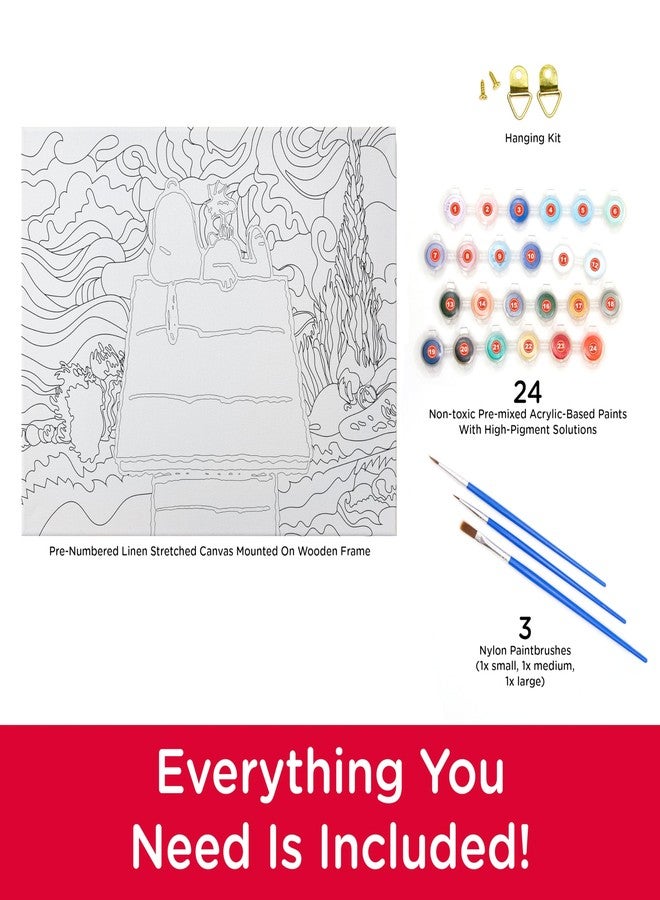 AQUARIUS - Peanuts Snoopy Chill Art by Numbers, Painting Kit, 16 x 20 - Image 3