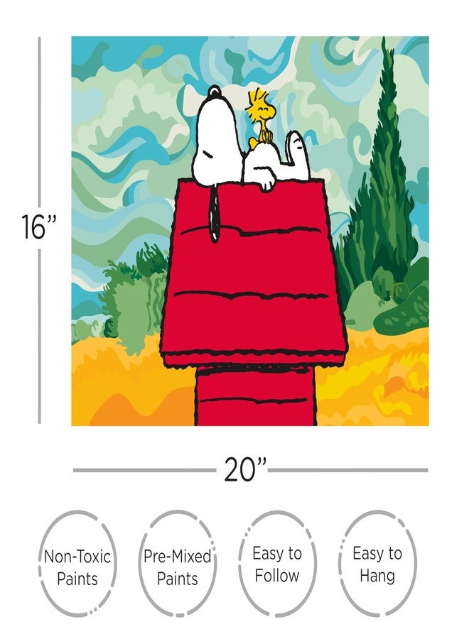 AQUARIUS - Peanuts Snoopy Chill Art by Numbers, Painting Kit, 16 x 20 - Image 2
