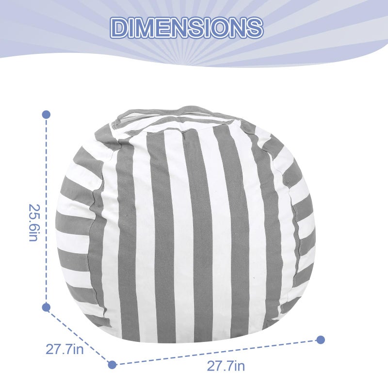 COMAX Bean Bag Chair for Kids, Kid Beanbag Chair Cute, Cotton Canvas Lazy Chair with Shredded Foam Filling, Stuffed Floor Sofa Couch for Boys and Girls, Grey - Image 5