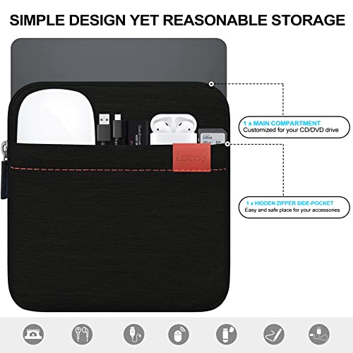 Lacdo Waterproof External USB CD DVD Writer Blu-Ray Protective Storage Carrying Case Bag Compatible Apple MD564ZM/A SuperDrive,Magic Trackpad, Samsung/LG/Dell/ASUS/External DVD Drives, Black - Image 3