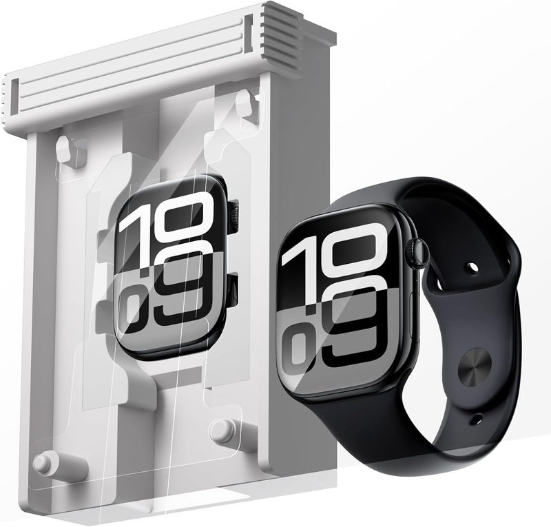 KASTWAVE 2 Pack Screen Protector for Apple Watch Series 10 46mm with Auto-Alignment Kit, HD Clarity, Scratch-Resistant, Anti-Fingerprint, Bubble-Free, Easy Installation, Ceramic Microcrystalline Film - Image 1