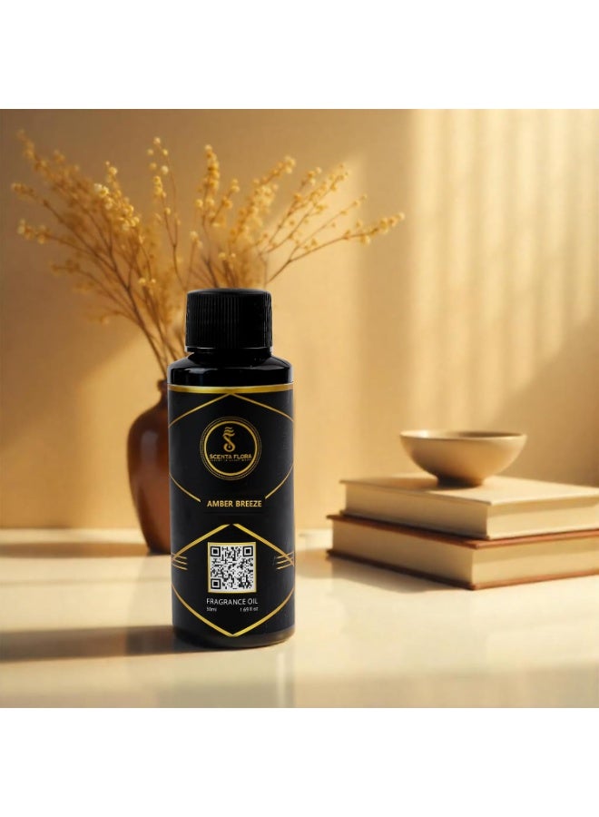 سينتا فلورا زيت عطري "Amber Breeze" من Scenta Flora للعلاج بالروائح (50 مل) | معتمد من IFRA | مزيج من روائح البرغموت والياسمين والمسك | مثالي للمنازل والمكاتب والمساحات التجارية | يضفي أجواءً مريحة ومنعشة - Image 2