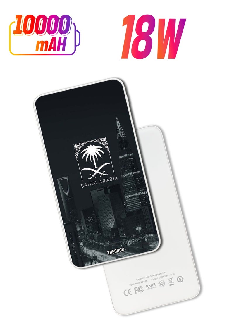 Theodor 10,000 mAh Super Fast Charging Ultra Compact Power Bank with Quick Charge & Power Delivery, Portable Charger For iPhone and Android SA1 - Image 1