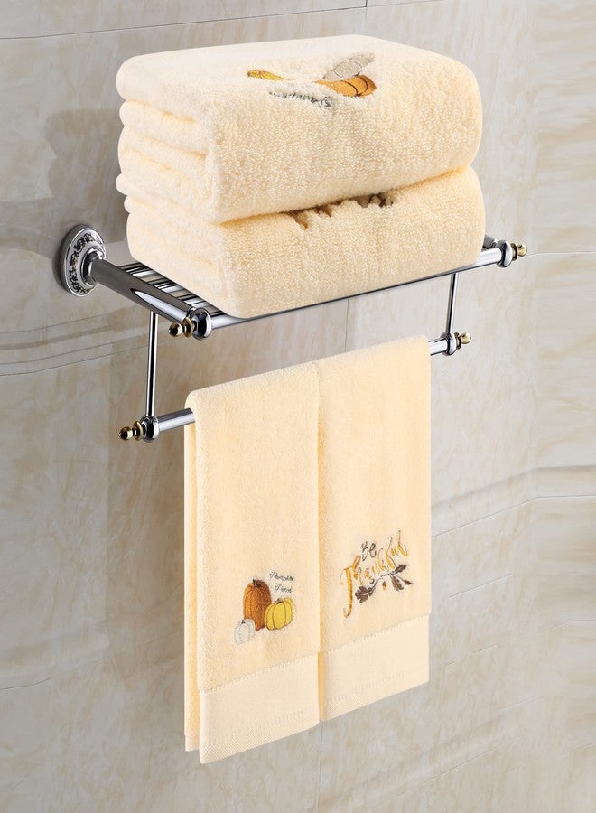 Quera 2 Pack Pumpkin Thanksgiving Hand Towels Embroidered Premium Luxury Decor Fall Bathroom Decorative Dish Set for Drying, Cleaning, Cooking, Autumn 13.7'' x 29.5'',White,Be Thankful. - Image 2