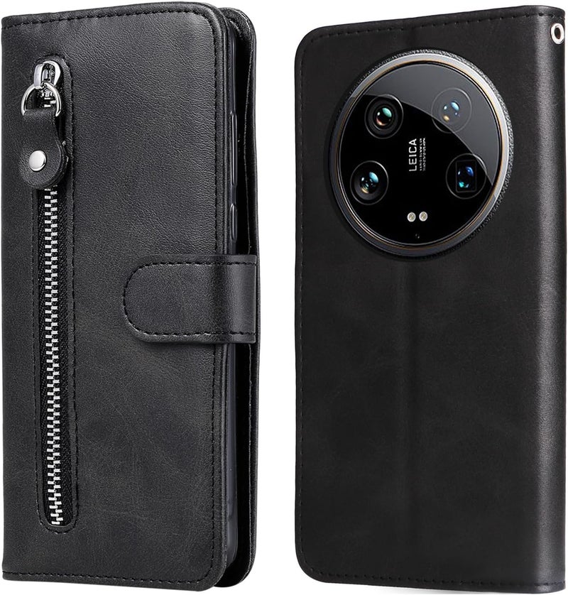 Wallet Case for XiaoMi 15/15Pro/15Ultra,All-Inclusive Protection Magnetic Closure Phone Cover with Card Slots Shockproof Flip Folio Leather Cover (15Ultra,Black) - Image 5
