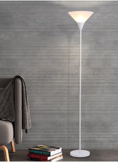 مصباح أرضي حديث وبسيط بقاعدة معدنية: طويل، أبيض، إضاءة LED مع مفتاح مريح 170 سم
