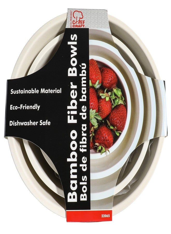 شيف كرافت طقم أوعية خلط من ألياف الخيزران الصديقة للبيئة من شيف كرافت، 4 قطع، طبيعي - Image 2