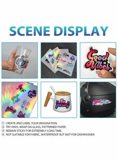 Y&D Printable Holographic Dries Quickly Waterproof Sticker Paper Rainbow Vinyl Paper, A4 Size, 8.25 x 11.7 Inches, for Inkjet Printer & Laser Printer, 20pcs  - Image 3