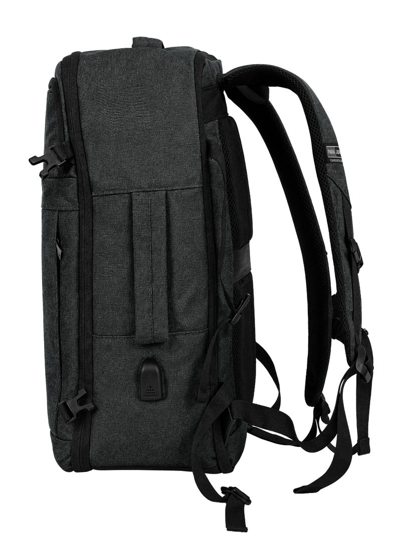 Parajohn 18.5 Inch Travel Backpack for Men & Women, 420D Polyester Laptop Backpack with Large Capacity, Durable Zippers, Padded Shoulder Straps and Multiple Compartments, Green - Image 3