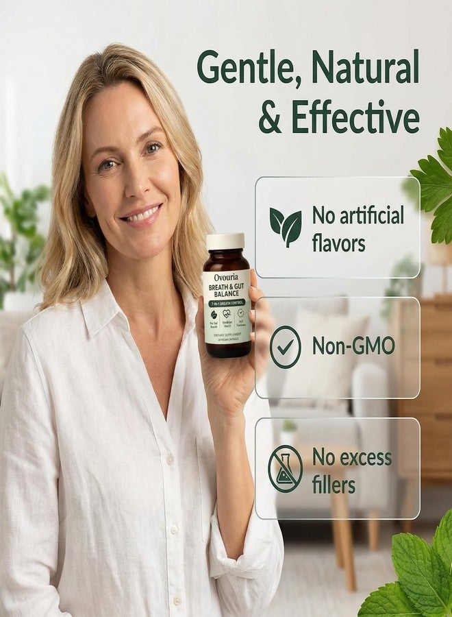 Peehss Ovouria Breath and Gut Balance, 7-in-1 Advanced Formula with Magnesium Citrate, Zinc Gluconate, Probiotic Blend, Fresh Breath, Chronic Halitosis & Gut Health, 60 Capsules - Image 4