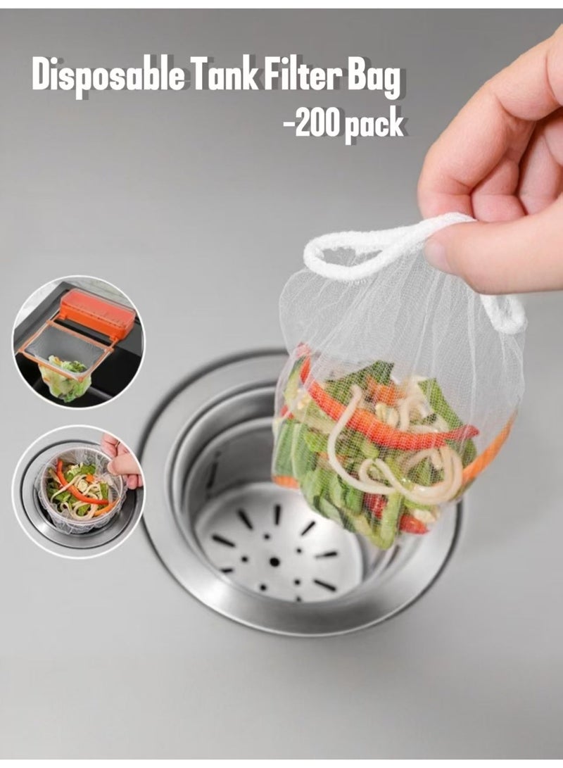 Baraka 200Pcs Disposable Mesh Sink Strainer Bags – Kitchen Sink Filter Garbage Bags – Elastic Strainer Net Bags for Drain – Anti-Clogging Mesh Filter Bags for Sink Drainage - Image 5