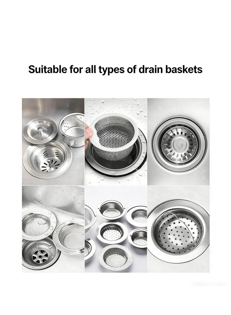 Baraka 200Pcs Disposable Mesh Sink Strainer Bags – Kitchen Sink Filter Garbage Bags – Elastic Strainer Net Bags for Drain – Anti-Clogging Mesh Filter Bags for Sink Drainage - Image 3