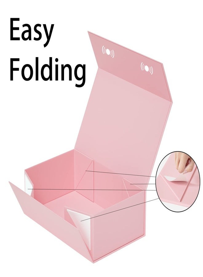 RYDDOY Pink Gift Box, 9.5x6x3'' Gift box for Presents with Lids Magnetic Closure Rectangle Collapsible for Bridesmaid Proposal Box, Wedding, Christmas, Halloween, Birthday Gift Packging - Image 4