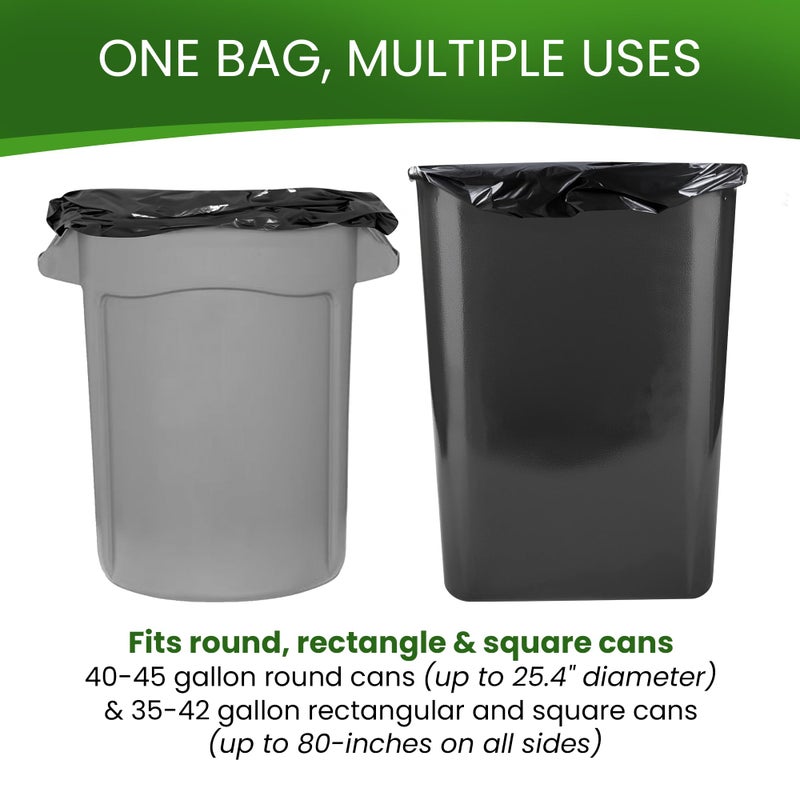 Betta 40-45 Gallon Black High-Density Trash Bags, 200 Count Box, (40x48-inch) Commercial Medium-Duty Garbage Can Liners - Image 3
