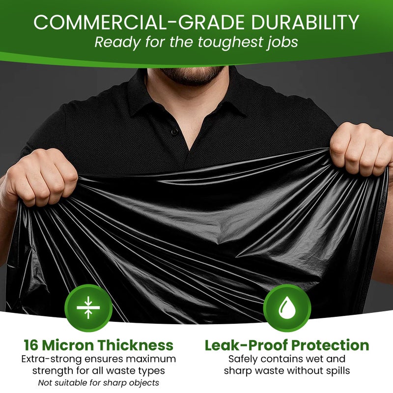 Betta 40-45 Gallon Black High-Density Trash Bags, 200 Count Box, (40x48-inch) Commercial Medium-Duty Garbage Can Liners - Image 5