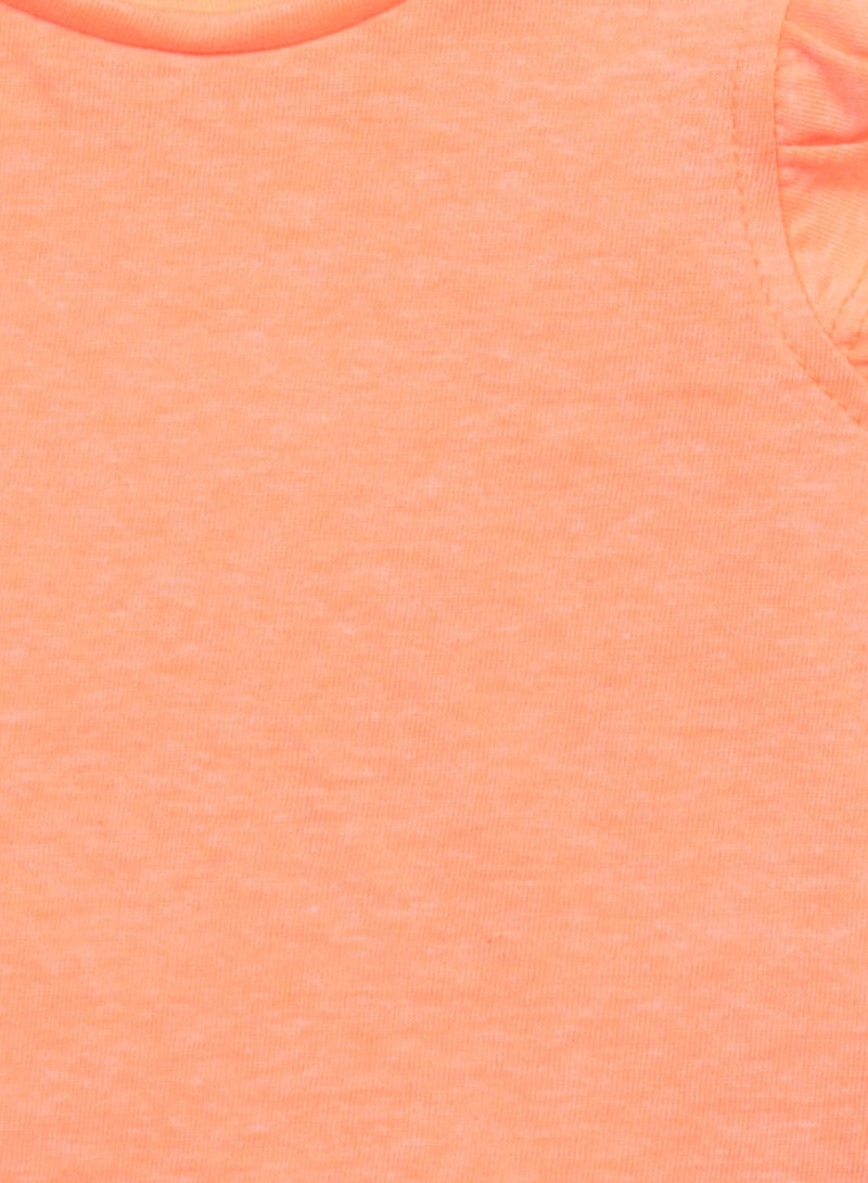 MINOTI Girls Cap Sleeve T-Shirt with Frill Detail - Image 3