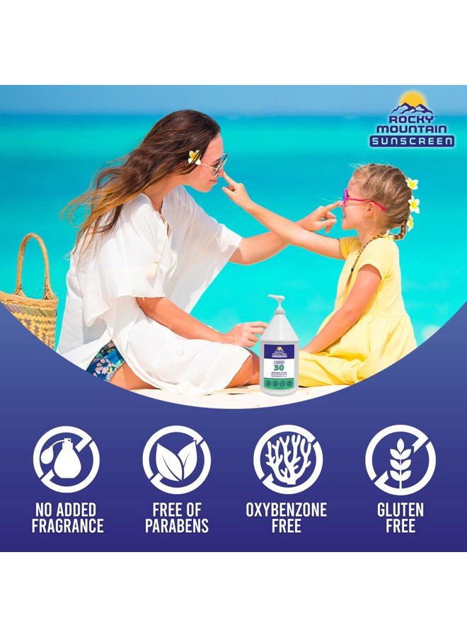 Rocky Mountain Sunscreen KIDS SPF 30 Lotion -Broad Spectrum UVA/UVB Protection | Hawaii 104 Reef Act Compliant (Oxybenzone & Octinoxate Free) | Water Resistant 80 Min. | Gallon with Pump (128 Fl Oz) - Image 4