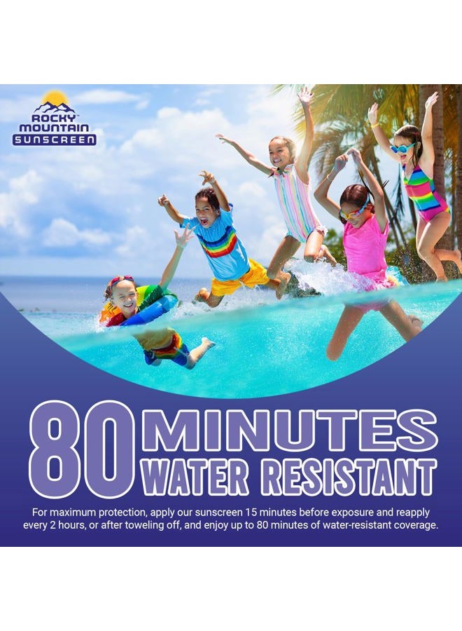 Rocky Mountain Sunscreen KIDS SPF 30 Lotion -Broad Spectrum UVA/UVB Protection | Hawaii 104 Reef Act Compliant (Oxybenzone & Octinoxate Free) | Water Resistant 80 Min. | Gallon with Pump (128 Fl Oz) - Image 5