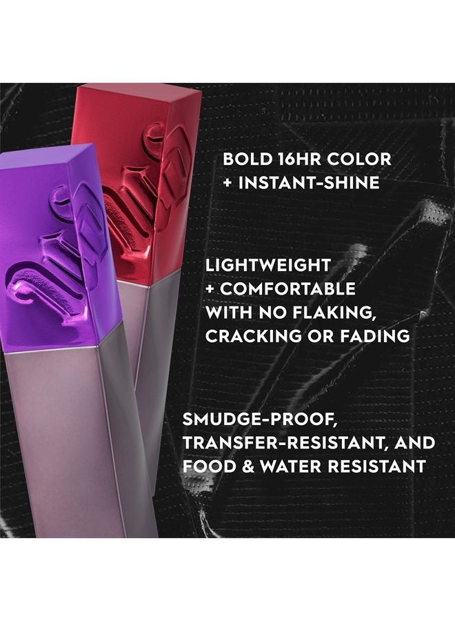 Urban Decay ملصق الشفاه فيس - أحمر شفاه سائل لامع بتغطية كاملة - لون يدوم طويلاً بلمسة واحدة - مقاوم للتلطخ - مقاوم للنقل - مقاوم للماء - لمسة لامعة عالية - نص 'إيم، 0.14 أونصة سائلة - Image 1