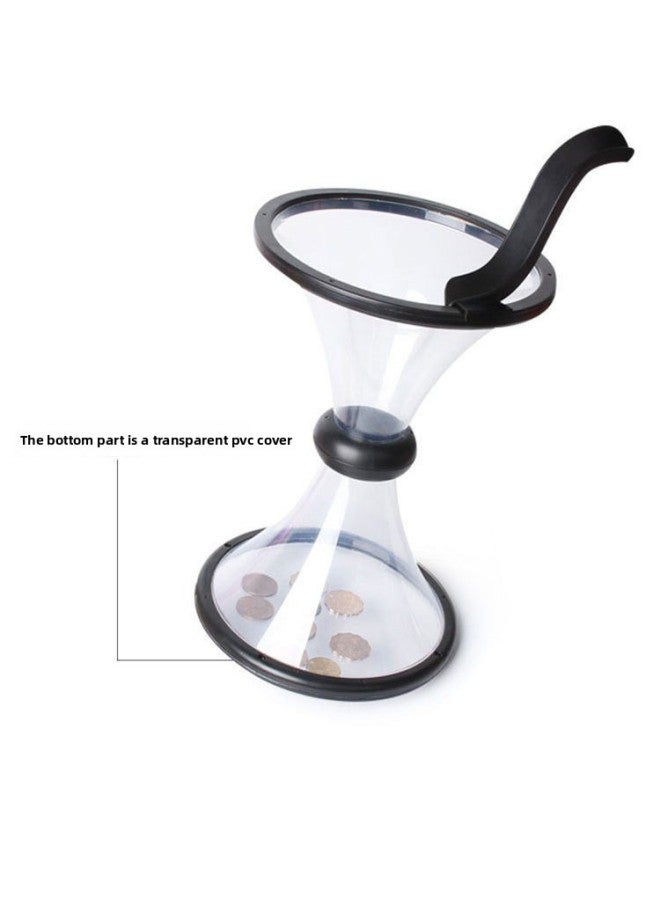 Direct Rotating Piggy Bank Whirlwind Piggy Bank Decompression Whirlpool Funnel Transparent Turn Coin Bucket-Color:Black - Image 5