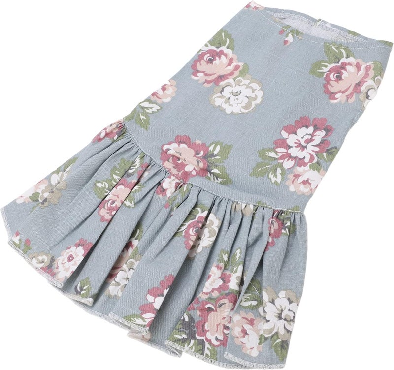 Pet Floral Dress Cotton Dog Sundress Breathable, Lightweight, Soft Material for Daily Wear and Party - Easy Hook and Loop Design, Comfortable Fit for Dogs (M) - Image 5