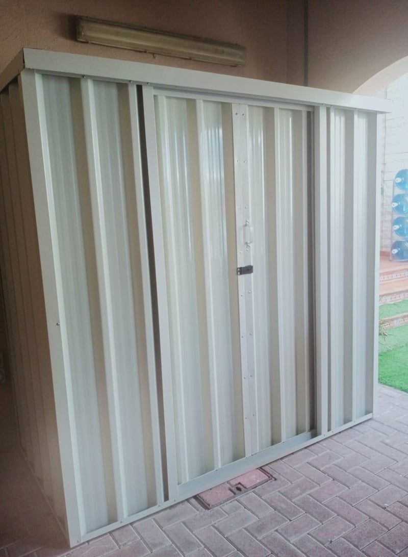 Generic GARDEN STORAGE SHED with  Base | 205cm L x 105cm W x 200cm H | Secure and Durable | Lockable Design | Rust and Water-Resistant/ Sliding door.  - Image 1
