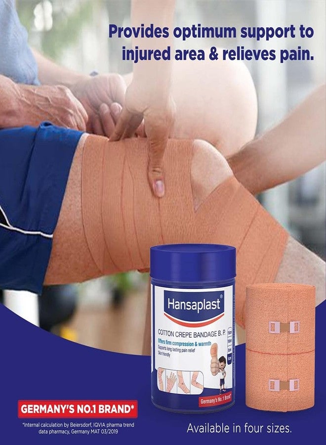 Hansaplast Soft Cotton Crepe Bandage For Pain Relief | 6CM X 4MTR, Skin-Friendly | Crepe Bandage For Hands, Legs And Ankle Support | Provides Warmth And Firm Support To The Affected Area - Image 5