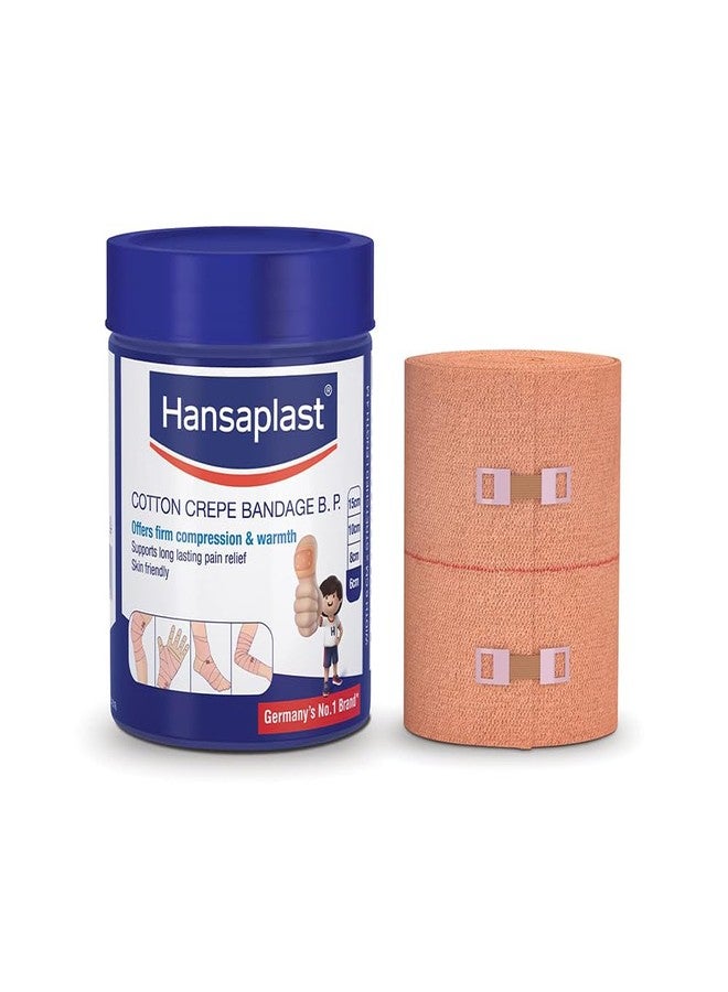 Hansaplast Soft Cotton Crepe Bandage For Pain Relief | 6CM X 4MTR, Skin-Friendly | Crepe Bandage For Hands, Legs And Ankle Support | Provides Warmth And Firm Support To The Affected Area - Image 1