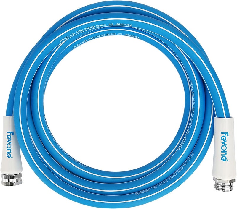 FEVONE Garden Hose 12 ft., Lightweight Hybrid Water Hose, Flexible and Durable, Leak-Free Connections - Image 1