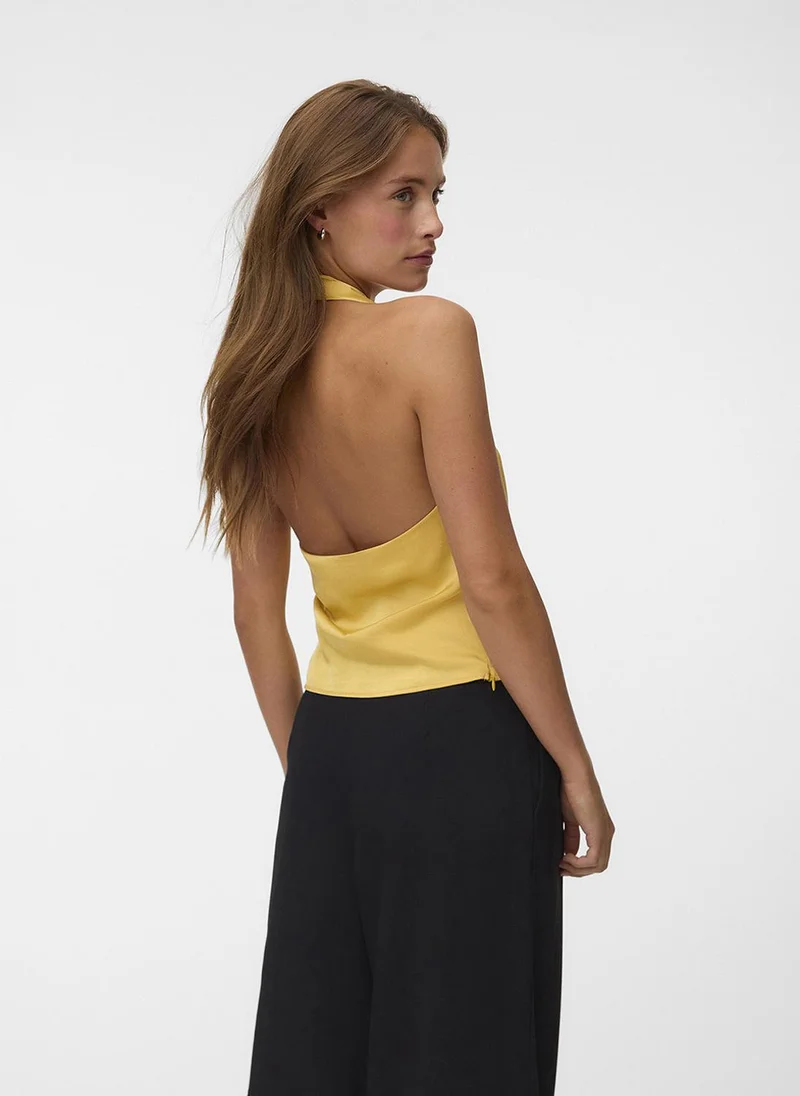 فيرو مودا Women's VMLIVIA Halterneck Wrap Top Woven