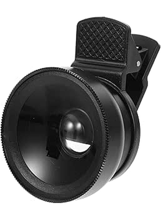 Universal 37mm Wide Angle 0.45x Macro Lens with UV Filter for Smartphone Photography Black - Image 1