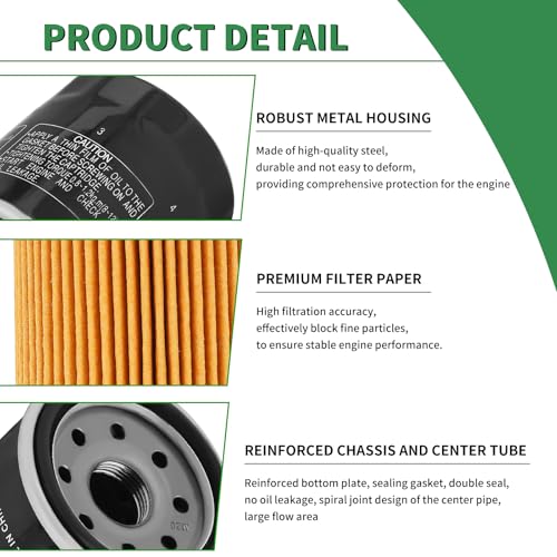 FHSJXR 2PCS 16097-0008 Oil Filter for Kawasaki Ninja 400 650 300 500 ZX6R ZX10R Z650 Vulcan 900 1500 1700 2000 800 650 750 Versys 650 X300 1000 W800 Prairie 400 360 300 Bayou 400 Z1000 Z900 Z800 Z750 - Image 2