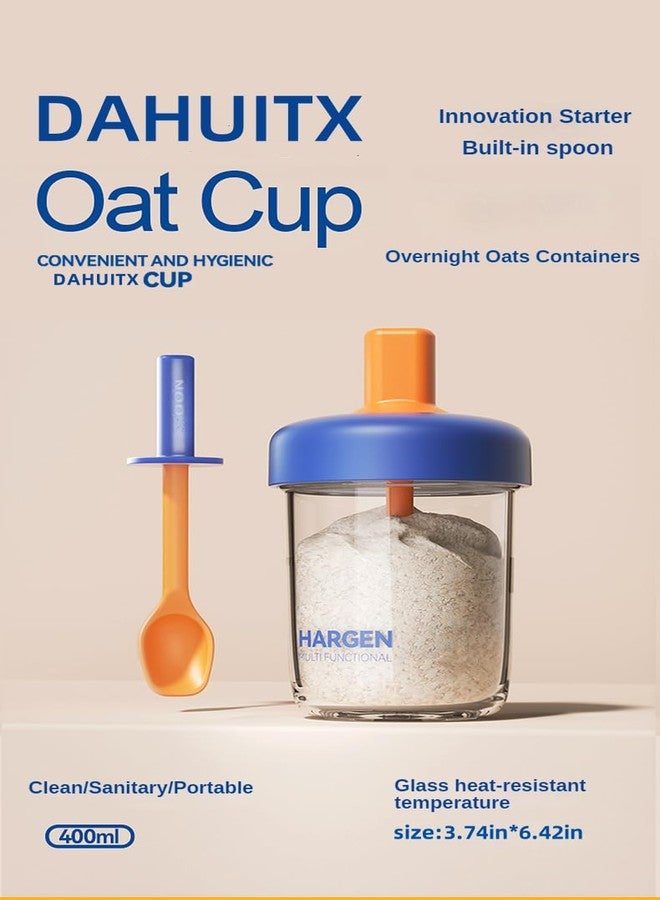 DAHUITX 2 Pack Overnight Oats Containers with Lids and Spoons, 13.5 oz Breakfast Oatmeal Container to Go, Large Capacity Airtight Jars for Milk, Cereal, Fruit (pink+pink) - Image 2