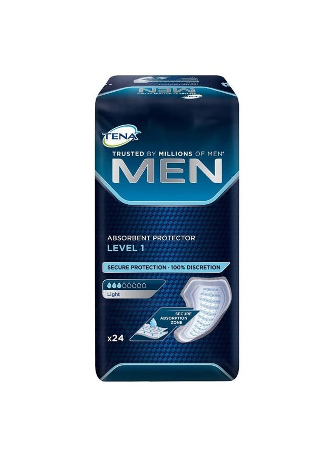 Tena Men Incontinence Protector, Level 1, 24 Count (Pack Of 1) - Image 1