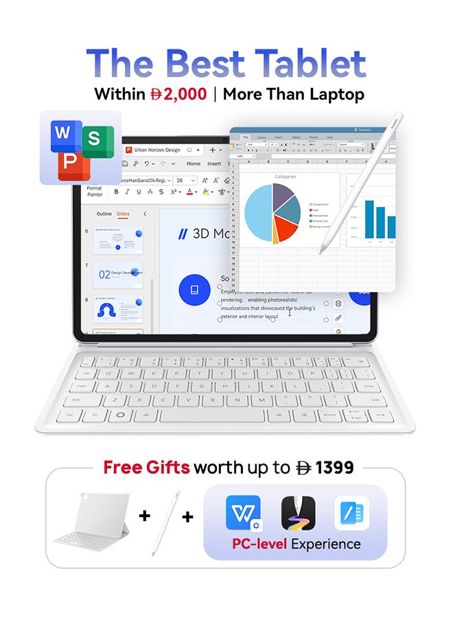 HUAWEI MatePad 11.5-inch Tablet 2.5K 120Hz PaperMatte Display, 8+256GB, 10100 mAh, 40W SuperCharge, WiFi6, Bluetooth 5.2, WPS Office, Quad Speakers, Detachable Keyboard, Violet + FOC - Image 1