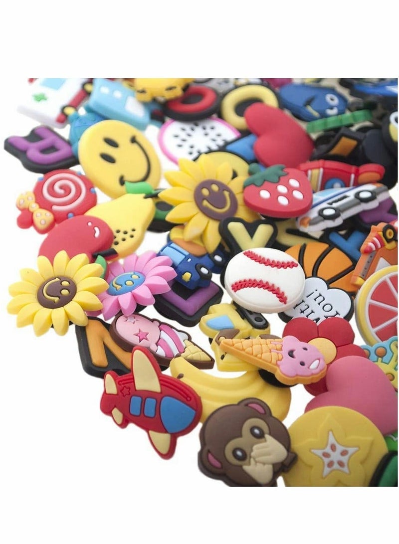 Shoe Decoration Charms,  50 PCS Mixed PVC Shoe Charms for Shoes Silicone Wristbands, PVC Shoe Charms for Croc, Different Shapes, Hole Hole Shoes Buckle, Party Gift for Kids and Teens Girls - Image 4