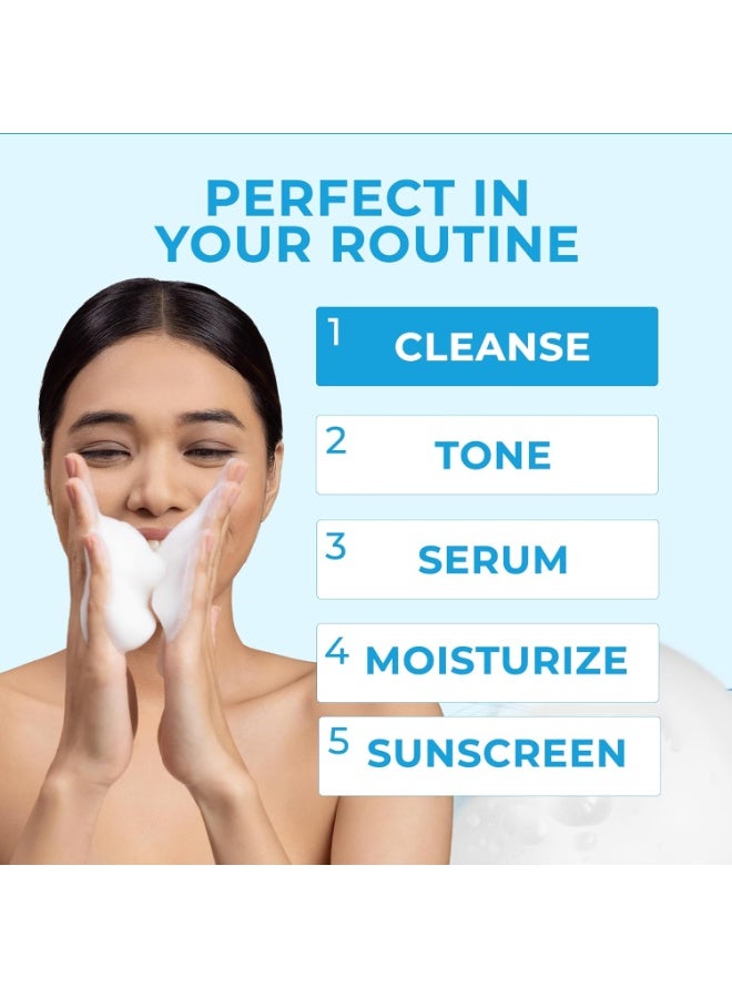 نيوتري ديرم غسول الوجه الرغوي نيوتريديرم للبشرة الجافة: منظف الوجه فائق الترطيب مع النياسيناميد وفيتامين ج ورغوة التنظيف بروفيتامين ب5 - غسول الوجه يزيل المكياج والشوائب - 150 مل - Image 4