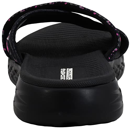 SKECHERS سكيشرز حذاء نسائي أون ذا جو 600 - بلومز ش sandal, أسود/وردي فاقع, 11 M US - Image 3