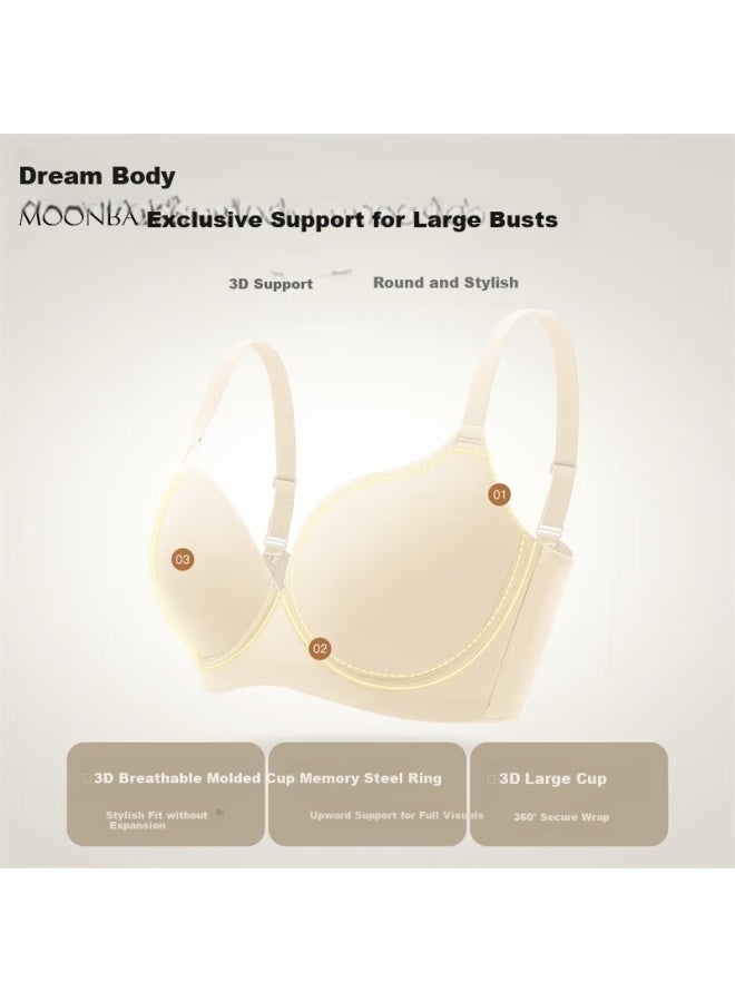 Moonbadi Plus Size Seamless Bra With Thin Cup, Push Up And Side Support, Adjustable Bra For Large Busts - Image 3